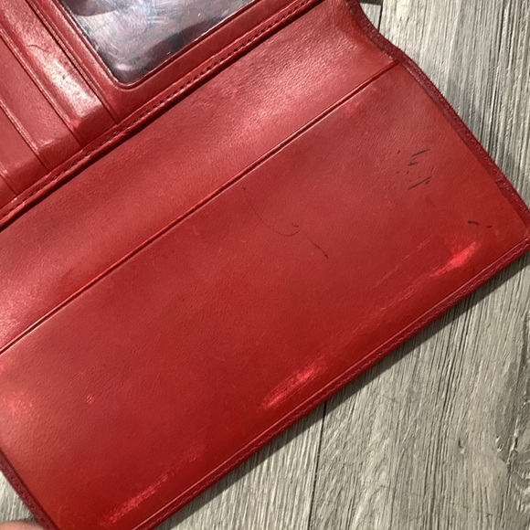Coach Hamiltonian Trifold Red Leather Wallet - Picture 9 of 12